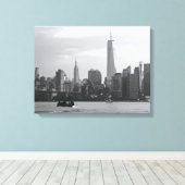 Zwart-wit Manhattan Canvas Afdruk (Insitu (Houten vloer))