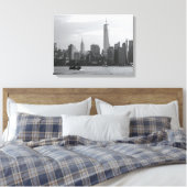 Zwart-wit Manhattan Canvas Afdruk (Insitu (Slaapkamer))
