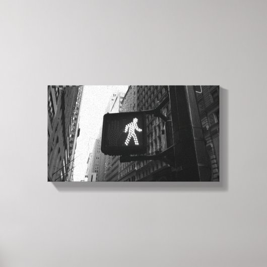 Zwart wit Manhattan New York Walk teken Canvas Afdruk (Voorkant)
