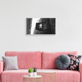 Zwart wit Manhattan New York Walk teken Canvas Afdruk (Insitu (Woonkamer))