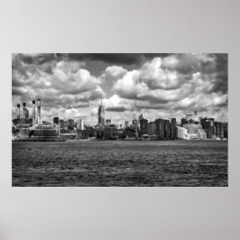 Zwart-wit Manhattan Panorama-uitzicht Poster