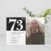 Zwart-wit mannen 73e verjaardag kaart (Staand voorkant)