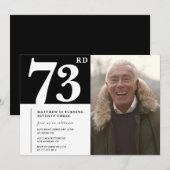 Zwart-wit Mannen 73ste verjaardag Kaart (Voorkant / Achterkant)
