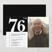 Zwart-wit mannen 76e verjaardag kaart (Voorkant / Achterkant)