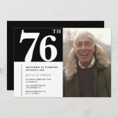 Zwart-wit Mannen 76ste verjaardag Kaart (Voorkant / Achterkant)