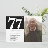 Zwart-wit Mannen 77ste verjaardag Kaart (Staand voorkant)