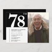 Zwart-wit Mannen 78ste verjaardag Kaart (Voorkant / Achterkant)