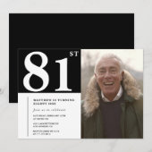Zwart-wit mannen 81e verjaardag kaart (Voorkant / Achterkant)