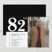 Zwart-wit mannen 82e verjaardag kaart (Voorkant / Achterkant)