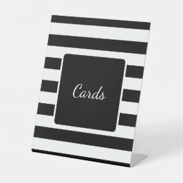 Zwart-wit Mannen verjaardagsfeestje Reclamebord Met Voetstuk