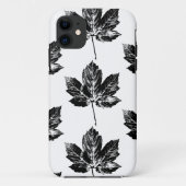 Zwart-wit Maple Leaf Print Case-Mate iPhone Case (Achterkant)