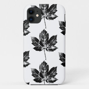 Zwart-wit Maple Leaf Print Case-Mate iPhone Case