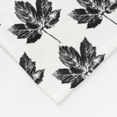 Zwart-wit Maple Leaf Print Fleece Deken (Hoek)