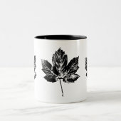 Zwart-wit Maple Leaf Print Mok (Center)