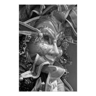 Zwart & Wit Mardi Gras Masker Perfect Poster