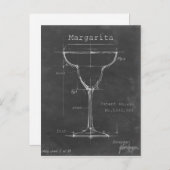 Zwart-wit Margarita Glass Blueprint Briefkaart (Voorkant / Achterkant)