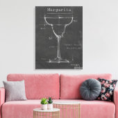 Zwart-wit Margarita Glass Blueprint Canvas Afdruk (Insitu (Woonkamer))
