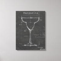 Zwart-wit Margarita Glass Blueprint