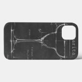 Zwart-wit Margarita Glass Blueprint Case-Mate iPhone Case (Achterkant (horizontaal))