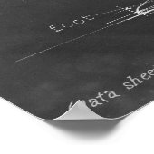 Zwart-wit Margarita Glass Blueprint Poster (Hoek)