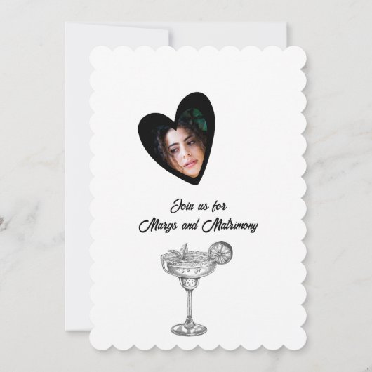 Zwart-wit Margs & Huwelijksbruidsfoto Kaart (Achterkant)