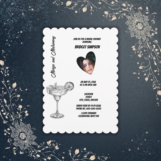 Zwart-wit Margs & Huwelijksbruidsfoto Kaart