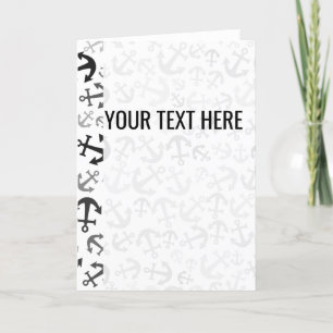 Zwart wit marien ankerpatroon aankondiging