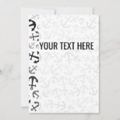 Zwart wit marien ankerpatroon aankondiging (Voorkant)