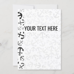 Zwart wit marien ankerpatroon aankondiging