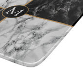 Zwart wit marmer aangepaste letter snijplank (Hoek)