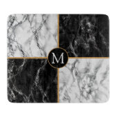 Zwart wit marmer aangepaste letter snijplank (Voorkant)