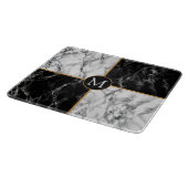 Zwart wit marmer aangepaste letter snijplank (Hoek)