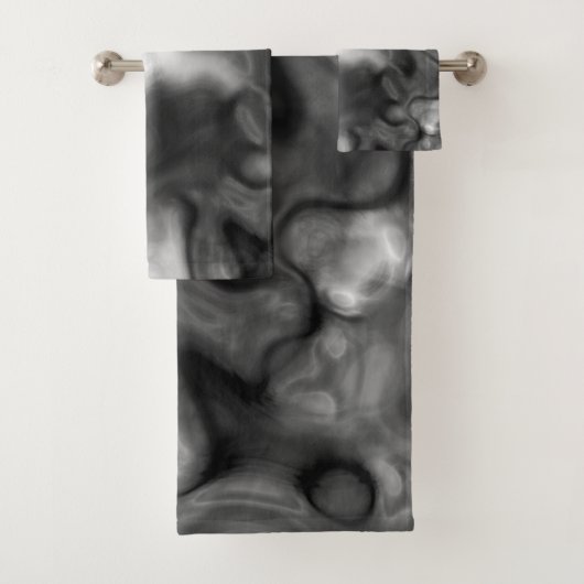 Zwart-wit marmer abstract bad handdoek (Insitu)
