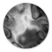 Zwart-wit marmer abstract keramische knop (Voorkant)