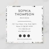 Zwart-wit marmer Abstracte QR-code Social Media Vierkante Visitekaartje (Achterkant)