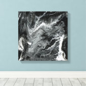 Zwart-wit marmer acryl schilderij canvas afdruk (Insitu (Houten vloer))