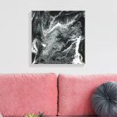 Zwart-wit marmer acryl schilderij canvas afdruk (Insitu (Woonkamer))