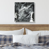 Zwart-wit marmer acryl schilderij canvas afdruk (Insitu (Slaapkamer))