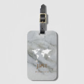 Zwart-wit marmer bagagelabel (Voorkant (verticaal))