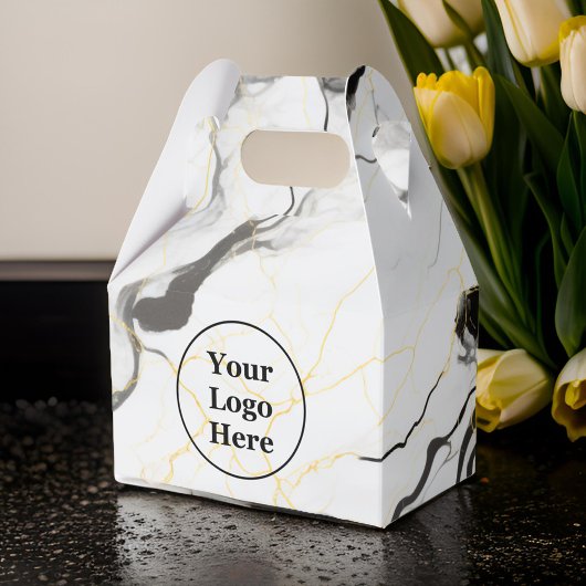 Zwart-wit marmer bedankdoosjes