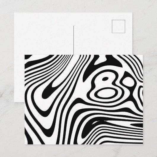 Zwart-wit marmer briefkaart (Voorkant / Achterkant)