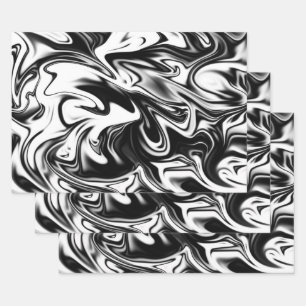 Zwart-wit marmer, cadeauverpakking decoupage velle inpakpapier vel