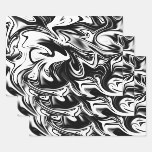 Zwart-wit marmer, cadeauverpakking decoupage velle inpakpapier vel (Set)