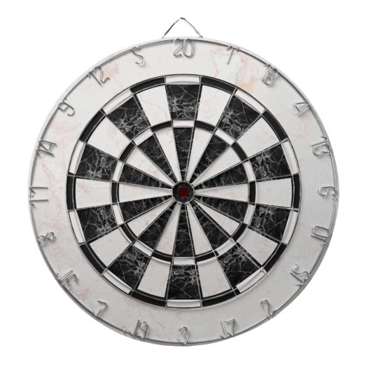 Zwart-wit Marmer Classic Elegant Dartbord (Voorkant)