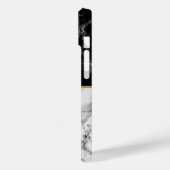 Zwart Wit Marmer Custom Uw Letter iPhone Case (Achterkant / Links)