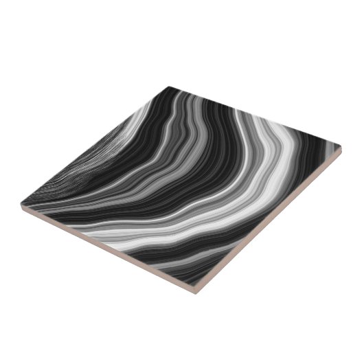 Zwart-wit marmer-effect-tegel tegeltje (Zijkant)