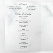 Zwart-wit marmer Elegante begrafenisdiensten Drieluik Programma (Binnenzijde eerst)