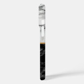 Zwart Wit Marmer Gepersonaliseerde iPhone Case (Achterkant / Links)