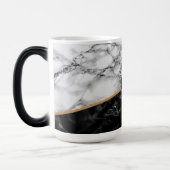 Zwart Wit Marmer Gepersonaliseerde Koffie Mok (Links)