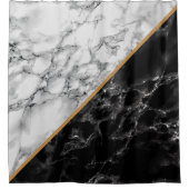 Zwart wit marmer-gordijngordijn - modern design douchegordijn (Voorkant)